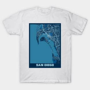 San Diego - United States Peace City Map T-Shirt